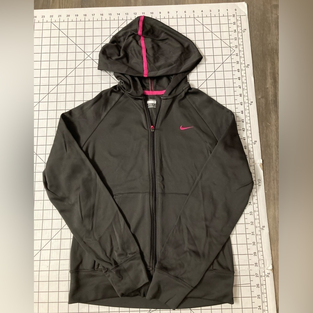 Nike FIT Dry Women’s Size Medium (8-10) Black/Pink‎ Hooded Jacket